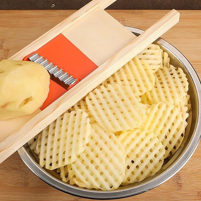 Cortadora de patatas, corte de patatas, rejilla de artefacto, rejilla para limpiar, cuchillo, cortador de verduras, cuchillo ondulado, corte de flor, cuchillo, accesorios 2025 - $8.99 -P5