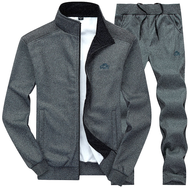 Per uomo Tuta Da Ginnastica Tuta da ginnastica Nero Blu marino Grigio scuro Grigio Colletto Mao Alfabetico Stampe astratte 2 pezzi Sportivo Giornaliero Sport Streetwear Fantastico Informale Primavera del 2025 a $27.99 –P6