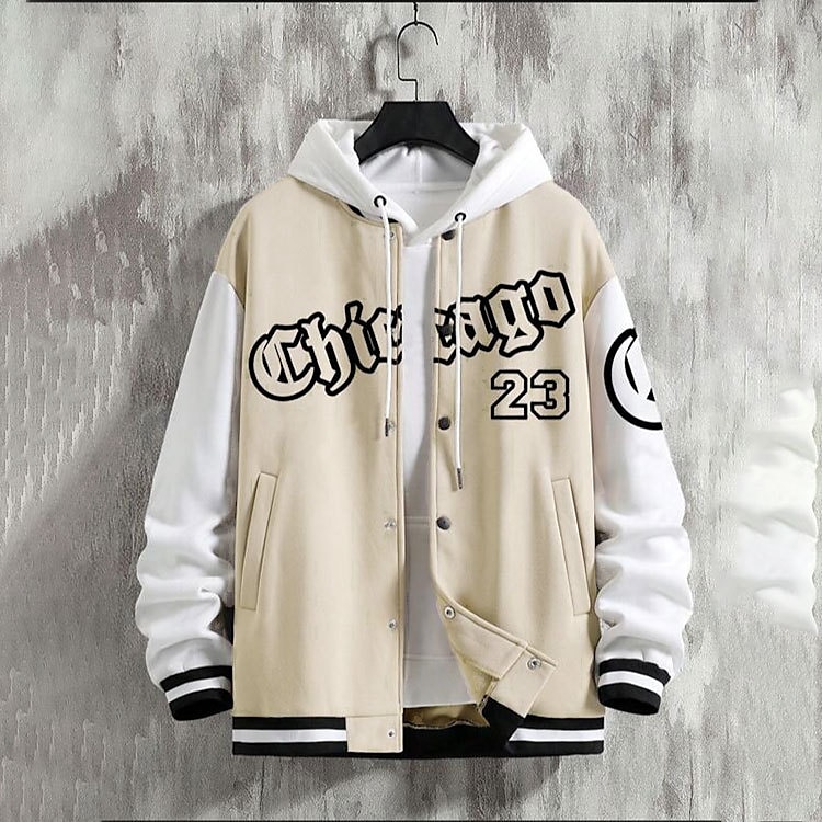 Voor heren Bomberjack Overgangsjack Varsity-jas Buiten Vakantie Warm Knop Zak Herfst Winter Kleurenblok Modieus Streetwear Opstaande boord Normaal Appel Groen Zwart Bordeaux Bruin Groen Jacks 2025 - $28.99 –P15