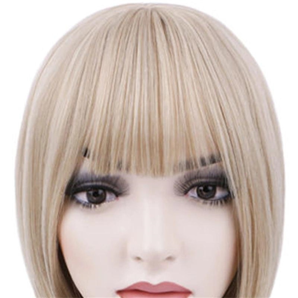 vrouwen korte lichtblonde kleur pruik, machinaal gemaakte pruik 2025 - $28.99 –P7