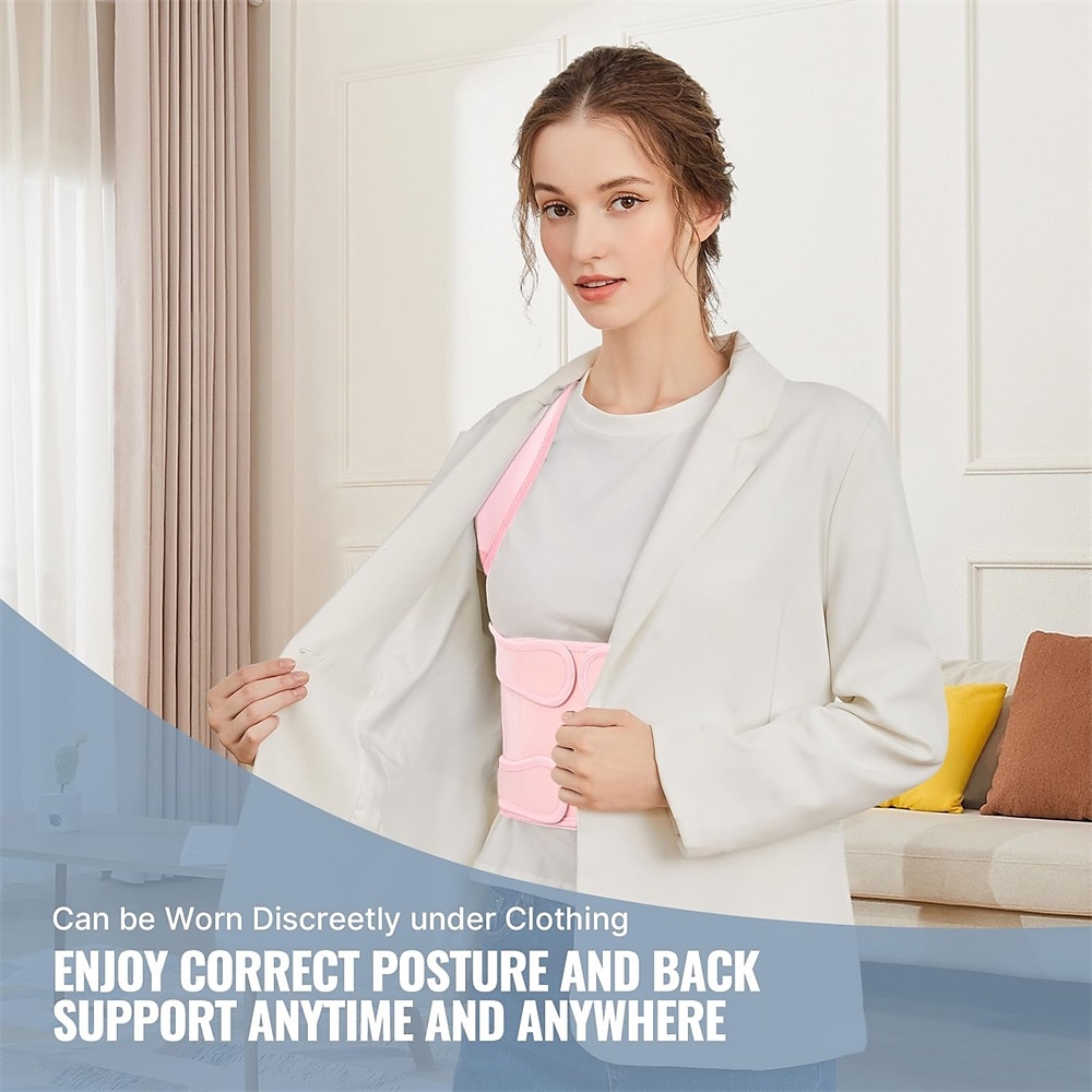 Back Brace Posture Corrector for Women: Shoulder Straightener Adjustable Full Back Support Upper and Lower Back Pain Relief - Scoliosis Hunchback Hump Thoracic Spine Corrector Pink Large 2025 - $25.99 –P6
