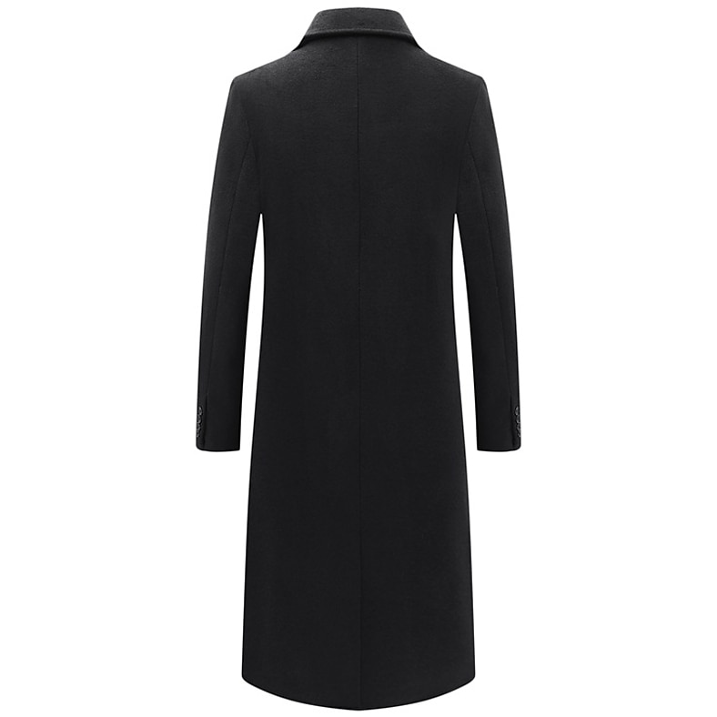 Homme Manteau d'hiver Manteau laine Caban Entreprise Casual Printemps Automne Hiver Laineux Chaud Respirable Vêtements d'extérieur Vêtement Tenue Décontractées Couleur unie Poche Col rabattu Double de 2025 ? $111.99 –P5