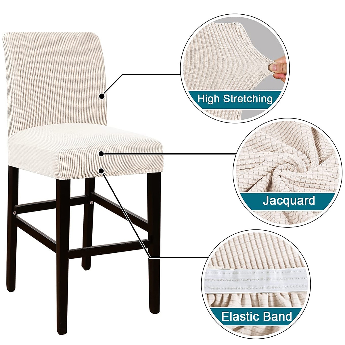 husă scaun de bar stretch scaun de bar husă scaun pub roșu visiniu negru pentru sufragerie cafenea scaun bar husă mobilă detașabilă husă scaun țesătură jacquard cu fund elastic 2025 - $12.49 –P5