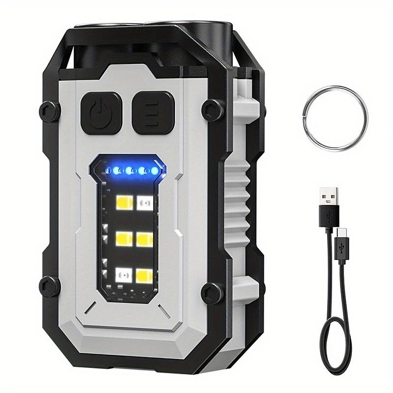Mini lampe de poche portable avec porte-clés, lampe de camping rechargeable par usb de type c, aimant edc, batterie intégrée de 2025 ? $14.49 –P7