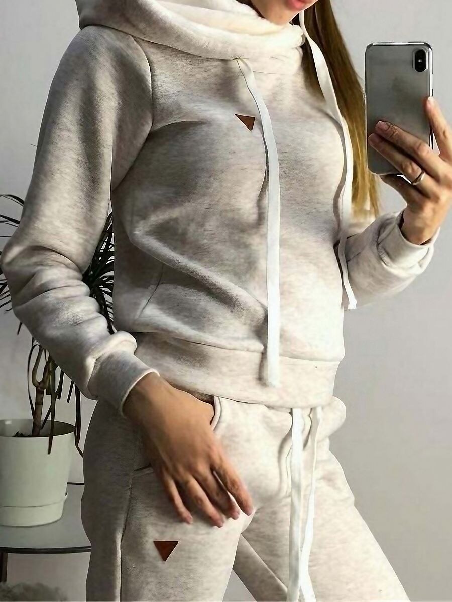 Mujer Pijamas Conjuntos Cálido Moda Felpa Color puro Sudadera Pantalón Hogar Diario Cama Manga Larga Sudadera Negro Rosa Azul Piscina Gris Claro Otoño Invierno 2025 - $21.99 –P4