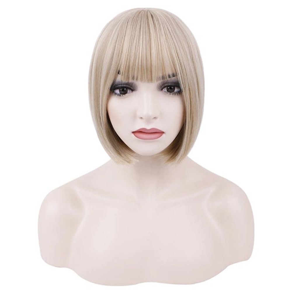 vrouwen korte lichtblonde kleur pruik, machinaal gemaakte pruik 2025 - $28.99 –P3