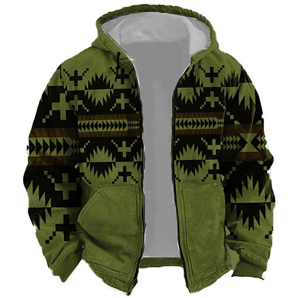 Herren Stammes Grafik-Drucke Hoodie Sweatshirt Kapuze Hoodies Pullover Kapuzenpullover mit Reißverschluss Langarm Sweatshirt mit Kapuze Mit Kapuze Sport 3D-Druck Festtage Urlaub Strassenmode Weiß Blau 2025 - $30.99 –P12