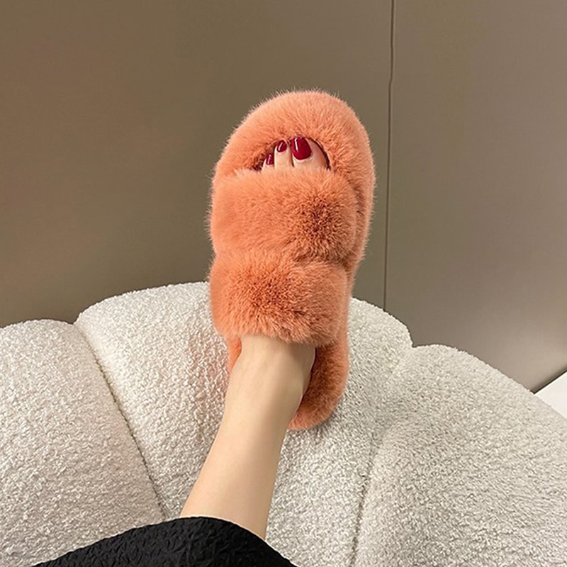 fuzzy pantofle z paměťové pěny útulné plyšové domácí pantofle nadýchané chlupaté domácí boty s otevřenou špičkou vnitřní venkovní skluzavka pantofle 2025 - $28.99 –P4