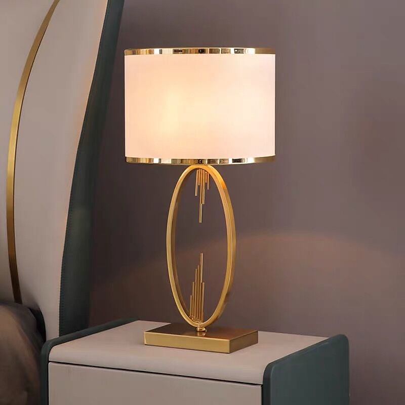Table Lamp Light Luxury Bedroom Bedside Lamp Large Table Lamps with Drum-Shaped Fabric Lampshades Study Room Office Night Light 2025 - €167.99 –P5