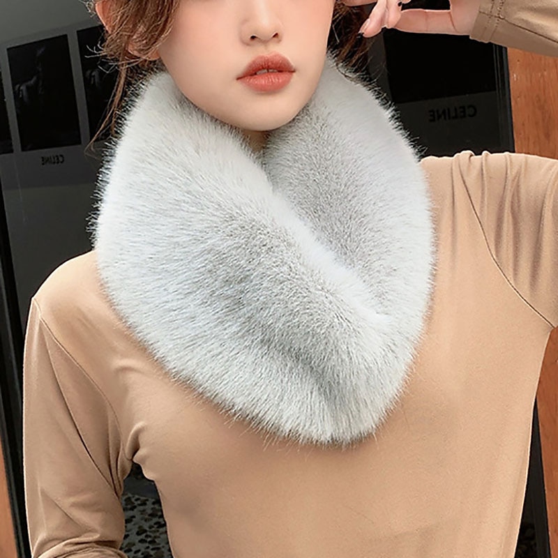 Bufandas de Mujer Estilo lindo Bufandas Sin Mangas Piel Sintética Velos de Boda Con Color Puro Para Diario Primavera 2025 - $16.99 –P4