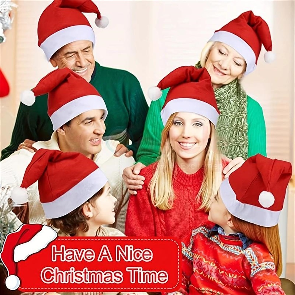 6pcs Christmas Santa Hats - Perfect For Adults At Christmas & New Year Parties! 2026 - $4.99 –P3