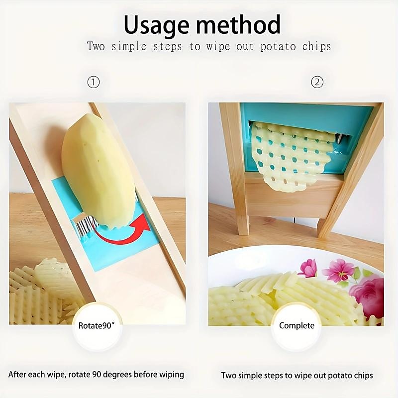Cortadora de patatas, corte de patatas, rejilla de artefacto, rejilla para limpiar, cuchillo, cortador de verduras, cuchillo ondulado, corte de flor, cuchillo, accesorios 2025 - $8.99 -P2