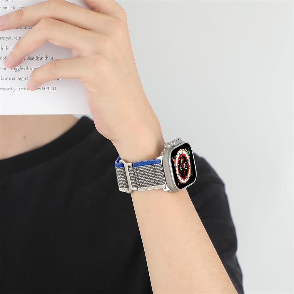 Yhteensopiva Apple Watchin ranneke 38mm 40mm 41mm 42mm 44mm 45mm 49mm Punottu Säädettävä Naiset miehet Kangas Kellon vaihtoranneke varten iwatch Ultra 2 Series 9 8 7 SE 6 5 4 3 2 1 2025 - $19.99 –P4