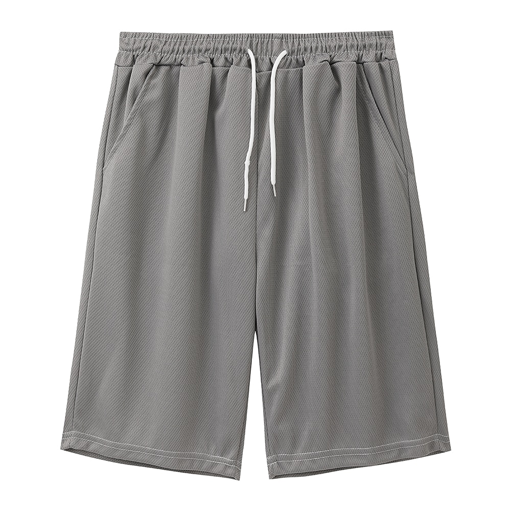 Herr Aktiv Shorts Casual shorts Ficka Snörning Elastisk dragsko-design Ensfärgat Komfort Andningsfunktion Kort Utomhussport Ledigt Dagligen Mode Streetwear Svart Vit Microelastisk 2025 - $8.99 –P1