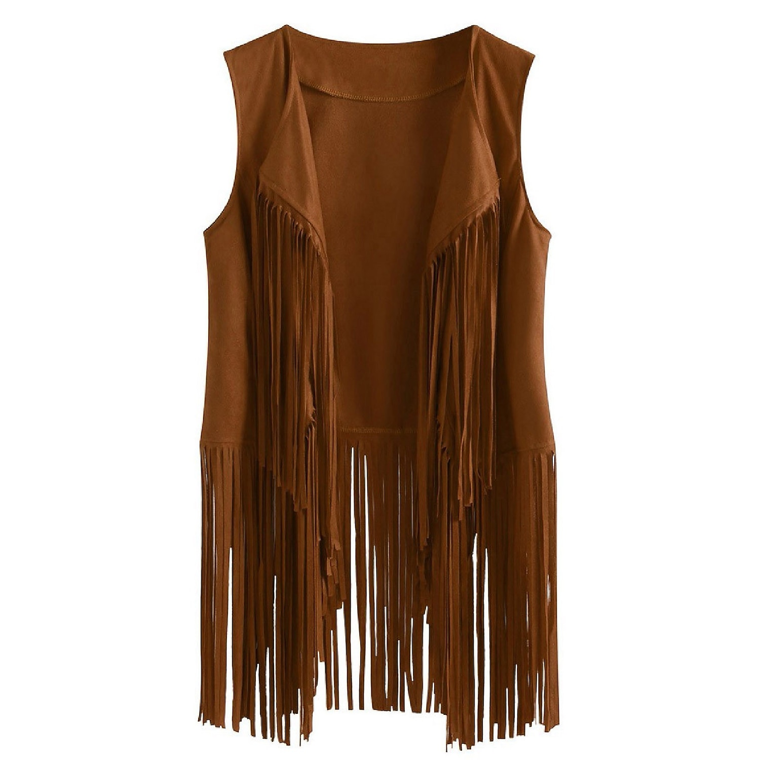 Retro Vintage 1960er 1970er Wildlederweste Hippie Disco Quastenfransen Damen Mädchen Weihnachten Halloween Karneval Leistung Party / Abend Pride Parade Erwachsene Weste 2025 - $20.99 –P8