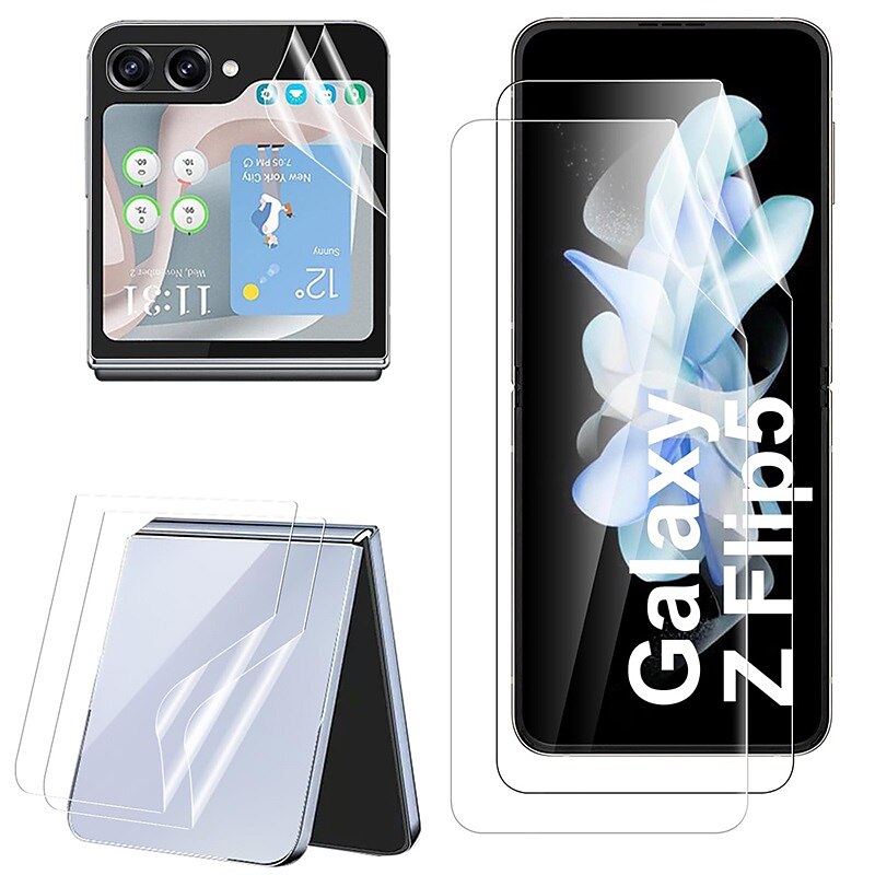 2 Sets Screen Protector + Camera Lens Protector Back Screen Protector For Samsung Galaxy Z Flip 6 Z Flip 5 TPU Hydrogel Anti Bubbles Anti-Fingerprint High Definition Ultra Thin Scratch Proof 2025 - $18.99 –P3