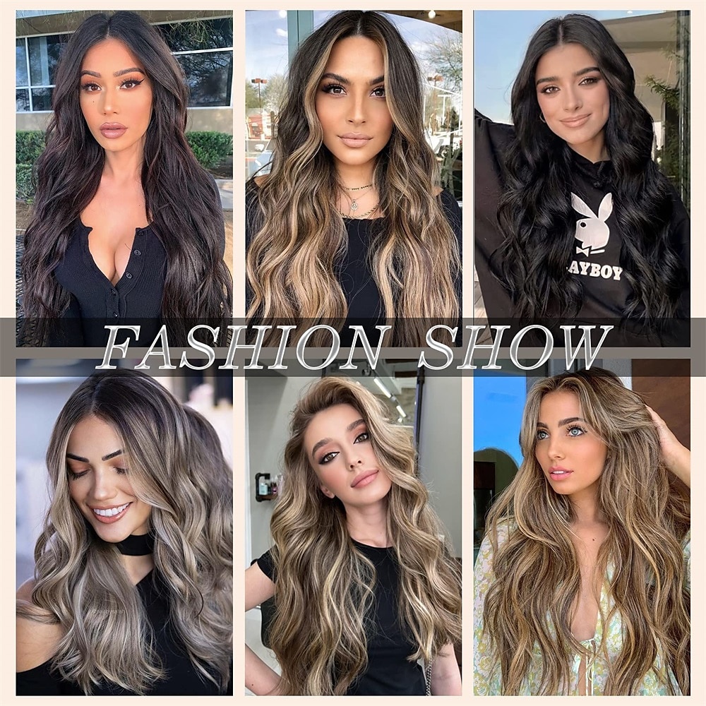 Synthetische uitbreidingen Klemmen Synthetisch haar Lang Haarextensies Clip-in 4 stuks Zacht Hittebestendig Pluizig Dames 2025 - $18.49 –P8