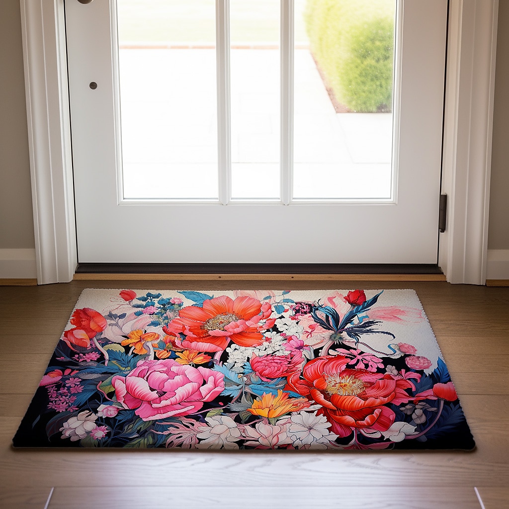 Florale Eulen-Fußmatte, Fußmatten, waschbare Teppiche, Küchenmatte, rutschfester, ölbeständiger Boho-Teppich, Innen- und Außenmatte, Schlafzimmer-Dekor, Badezimmermatte, Eingangsteppich 2025 - $16.99 –P4