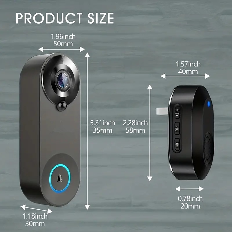 Wifi Door Bell Enhanced Doorbell Camera Wireless 2.4G Wifi Smart Doorbell With Night Vision Function PIR Sensor Reminder Support 32G TF Card Suitable For Photo Recording Intercom 1080P Smart Doorbell 2025 - $64.99 –P7