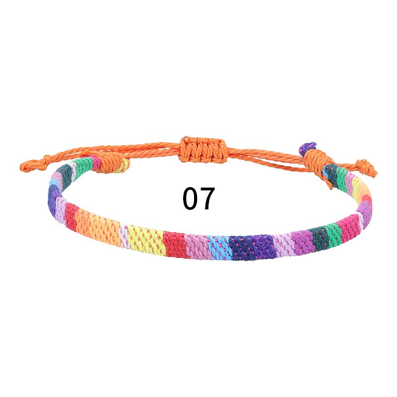 5 pezzi casuali di vendita calda in tessuto di cotone e lino in stile nepalese, catena alla caviglia arcobaleno, corda per caviglia per attività versatile e colorata del 2025 a $14.99 –P12