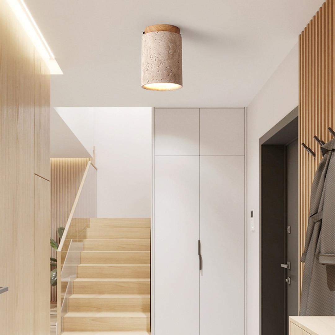 plafondlamp steen inbouw plafondlamp voor slaapkamer woonkamer hal keuken, moderne trommellamp dichtbij plafond 110-240v 2025 - $143.99 –P9