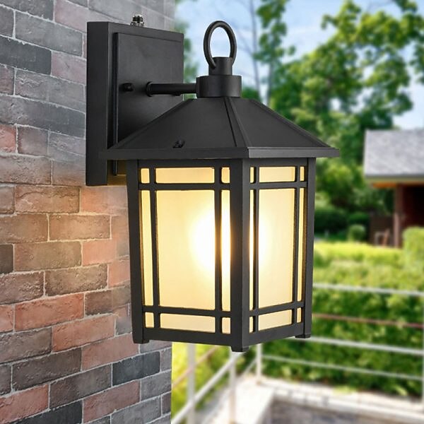 luminárias de parede externas com sensor do anoitecer ao amanhecer lanternas de parede externas à prova d'água iluminação montada na parede persianas de vidro para entrada da porta da frente do pátio de 2025 por $149.99 –P1