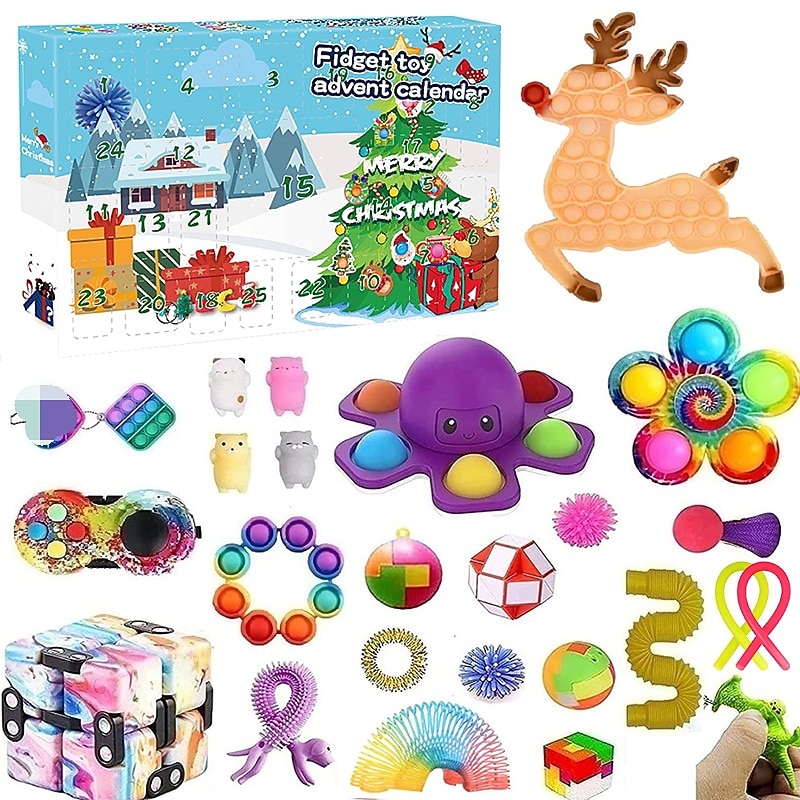 Christmas Advent Calendar Blind Box,Christmas Blind Box Children's Party Gift Decompression DIY Hand Tear Countdown Calendar Blind Box Christmas Toys for Christmas Gifts 2025 - $23.99 –P20