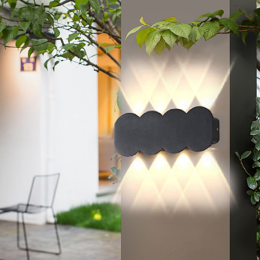 lampada da parete a led per esterni 2w 4w 6w 8w illuminazione su / giù lampada da parete per interni a doppia testa curva impermeabile ip65 lampada da camera moderna ac85-265v del 2025 a $16.49 –P5
