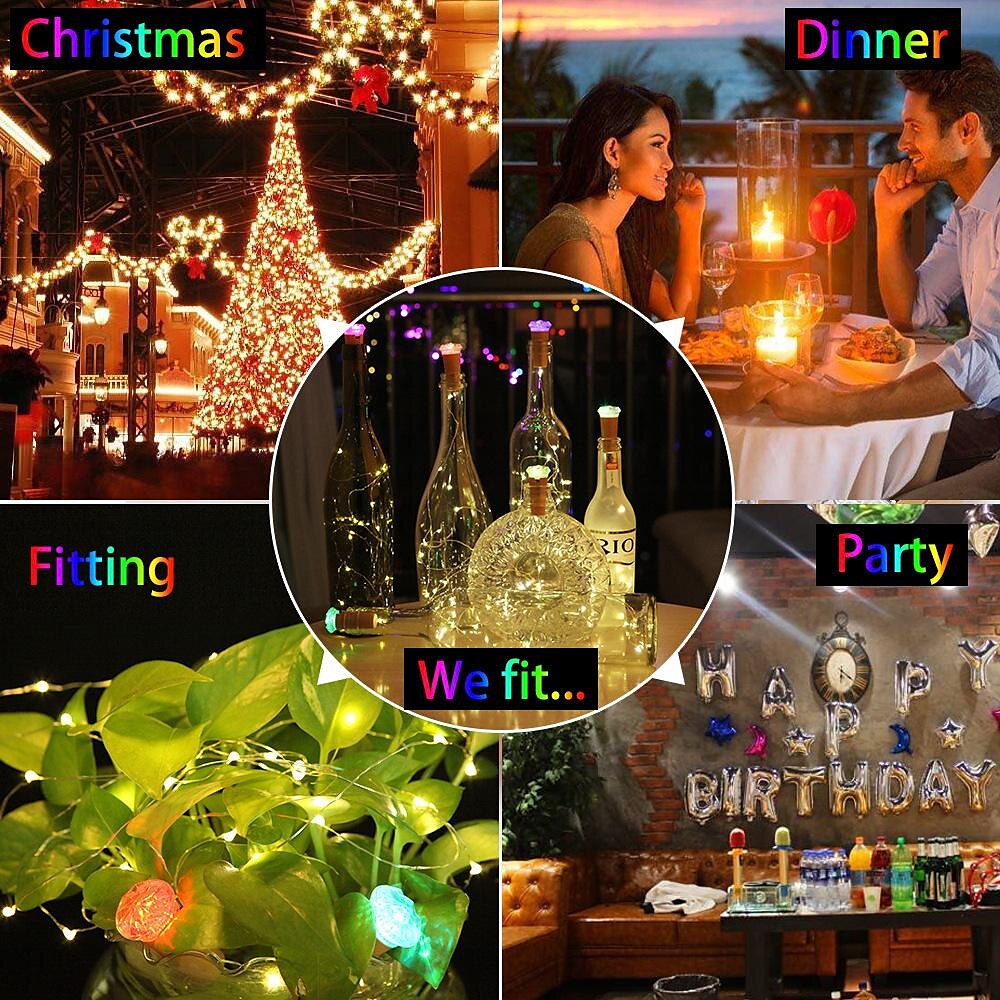 Colorful Diamond Bottle Stopper String Lights, Christmas LED Decorative Lights for Christmas Festive Atmosphere 1/4/8pcs 2025 - $7.49 –P2