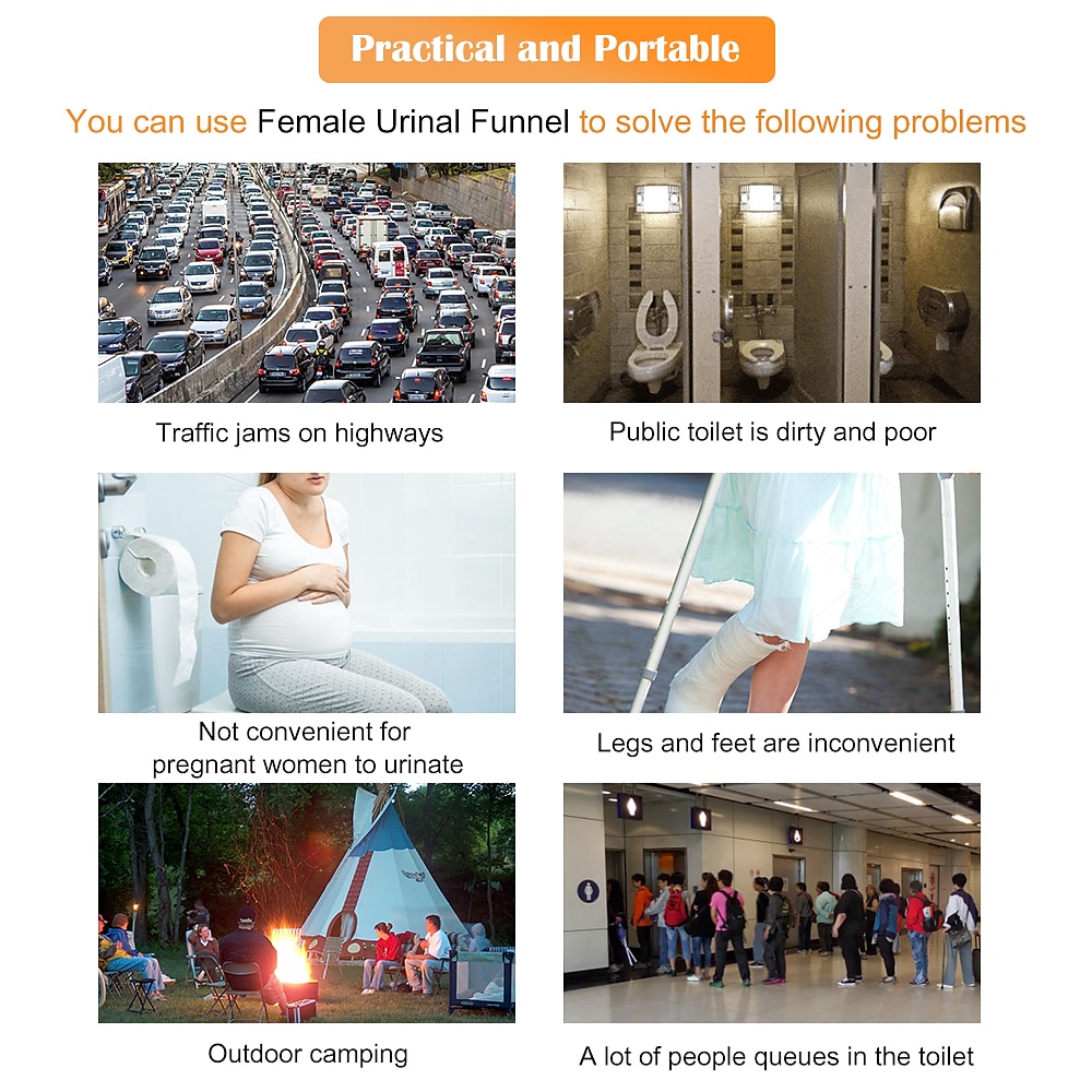 Woman Standing Piss Portable Toilet Urinal Outdoor Travel Camping Female Pee Funnel Emergency Silicone Urinals Car Toilet 2025 - $7.99 –P4