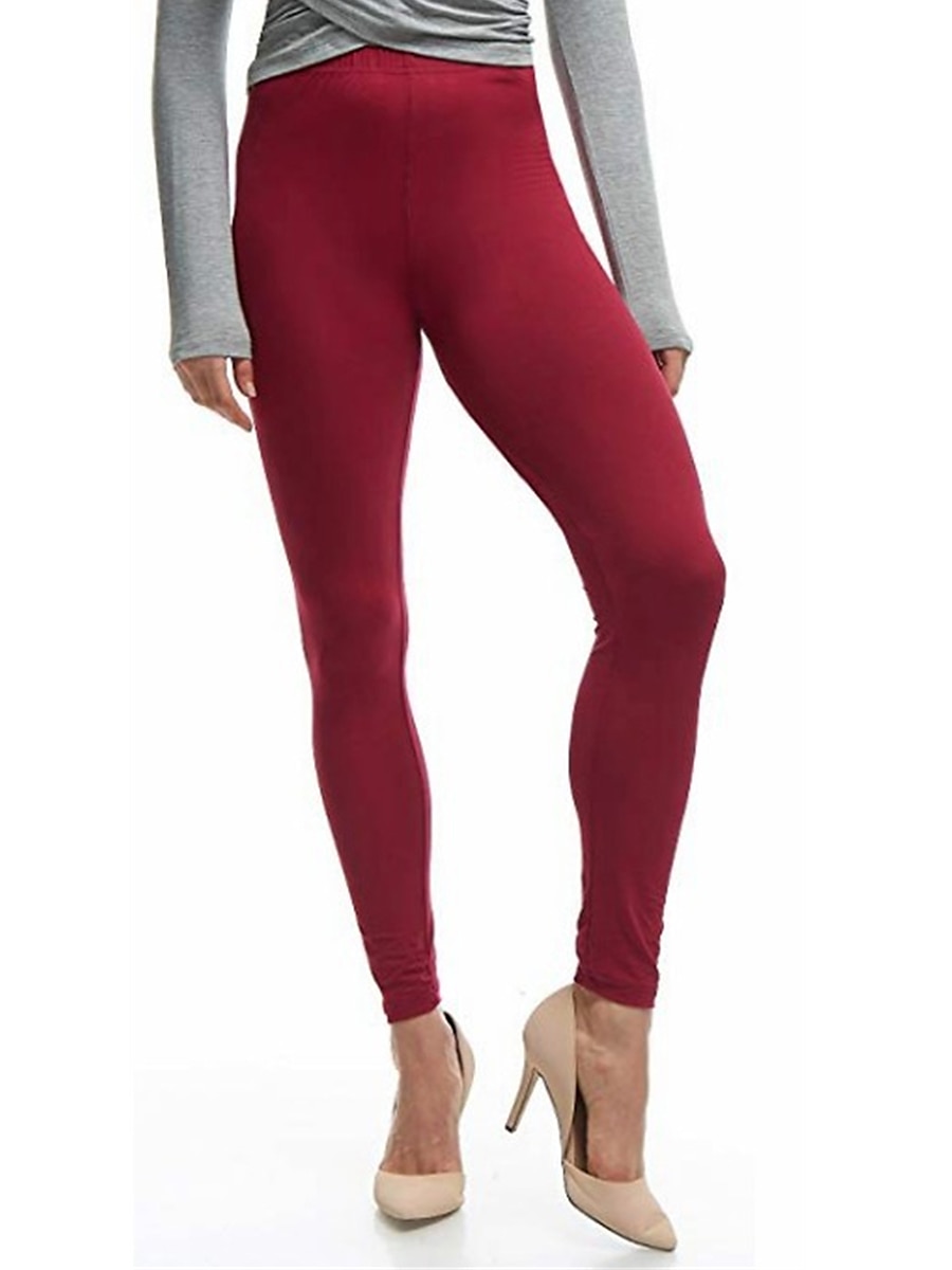 Pentru femei Jambiere Colanți confortabili Activ Modă Atletic Lungime totală Talie medie Simplu Talie elastică Respirabilitate Απαλό Comfortabil Micro-elastic Zilnic Yoga sportiv Negru Alb Roșu Vin 2026 - $14.99 –P5
