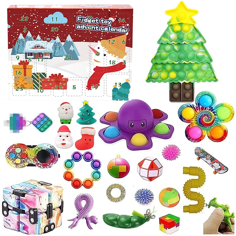 Christmas Advent Calendar Blind Box,Christmas Blind Box Children's Party Gift Decompression DIY Hand Tear Countdown Calendar Blind Box Christmas Toys for Christmas Gifts 2025 - $23.99 –P14