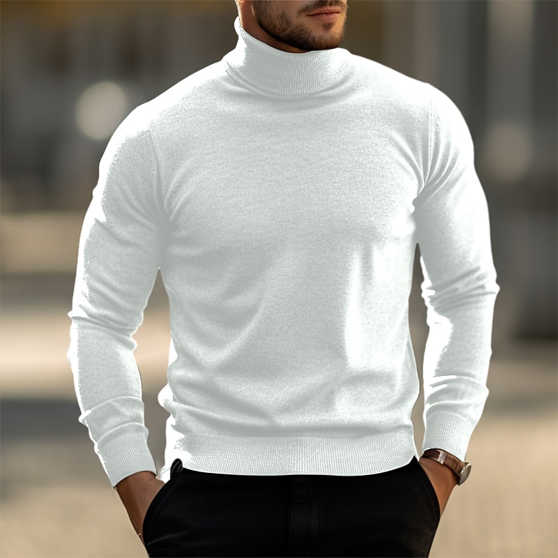 Per uomo Maglione di Natale Maglioni di Natale Dolcevita Maglione per le feste Maglione A Coste Maglia Top Regolari Lavorato a maglia Base Semplice Dolcevita Tenere al Caldo Moderno Contemporaneo del 2026 a $20.99 –P5