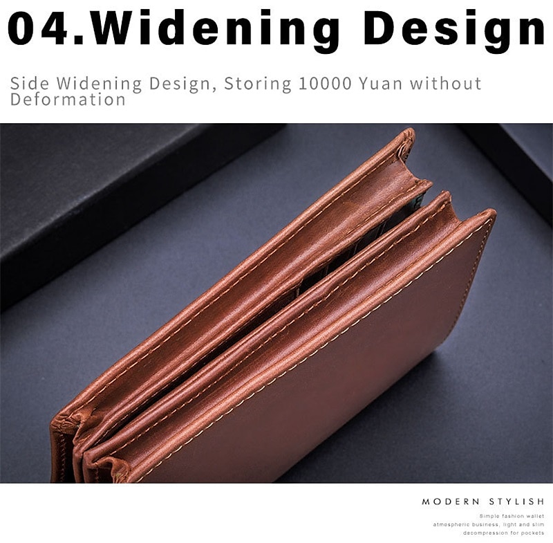 1 шт., мужской кошелек из коровьей кожи капитана большой емкости, кожаный кошелек для водительских прав, утолщенный модный брендовый кошелек с несколькими картами 2026 - $26.99 –P10