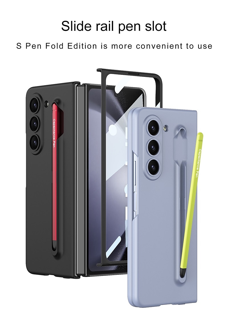 Phone Case For Samsung Galaxy Z Fold 5 Flip Cover Pencil Holder Full Body Protective with S Pen PC 2025 - $37.99 –P3