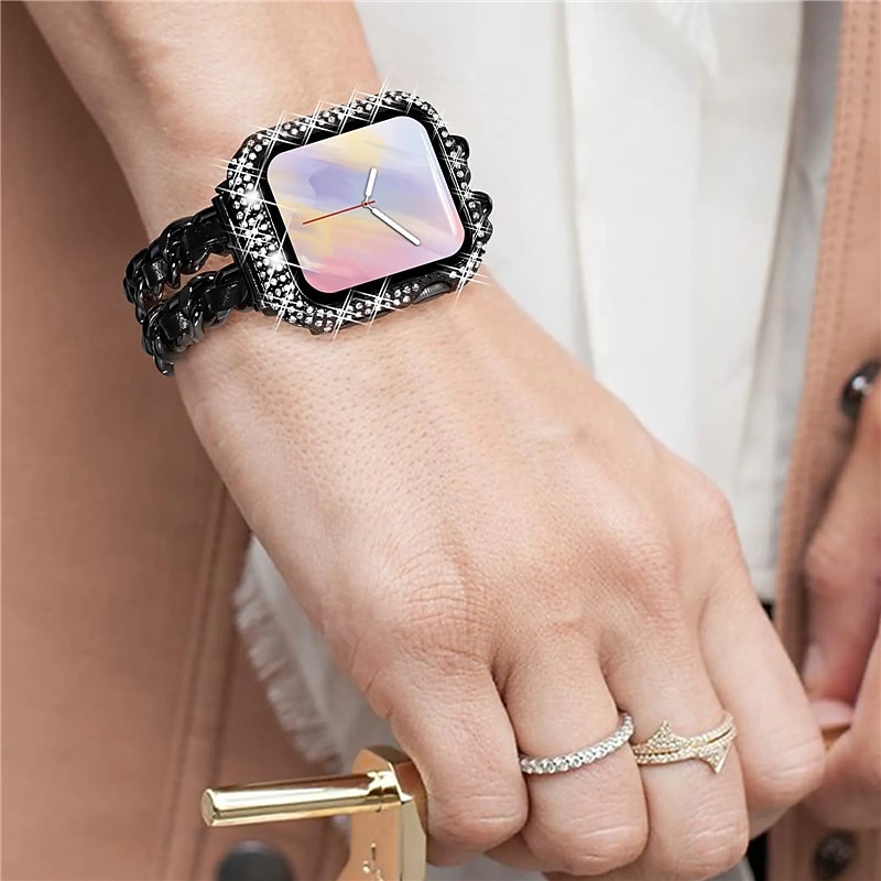 Banderolă Sport Compatibil cu Curea de ceas Apple Watch 38mm 40mm 41mm 42mm 44mm 45mm cu Case Oțel inoxidabil Curea de ceas de schimb pentru iwatch Series 9 8 7 6 5 4 3 2 1 SE 2025 - $19.99 –P3