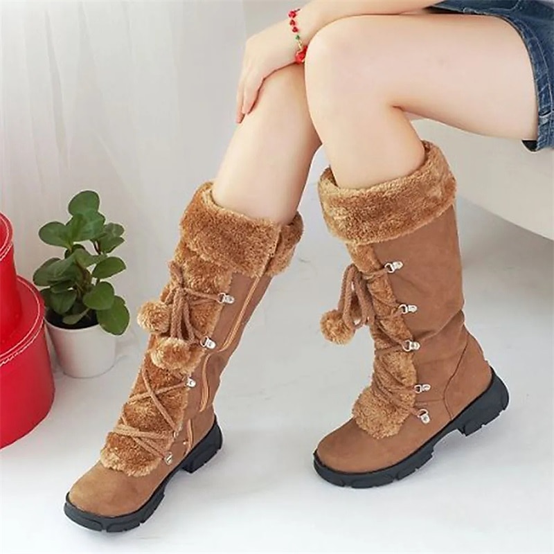 bottes d'hiver noires à lacets pour femmes avec bordure en fausse fourrure, détails à pompons et semelle antidérapante robuste pour la neige et le froid en extérieur de 2025 ? $69.99 –P2