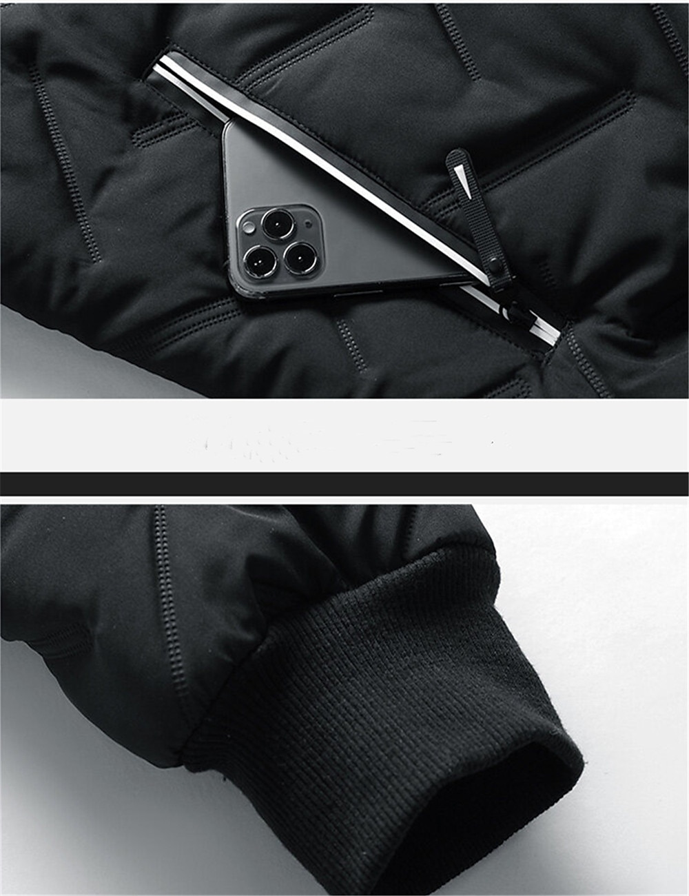 Per uomo Piumino Giacca bomber Giacca trapuntata Zip intera Informale Da tutti i giorni Standard Casual quotidiano Di moda Antivento Tenere al caldo Autunno Inverno Righe e Plaid Nero Verde chiaro del 2025 a $44.99 –P1