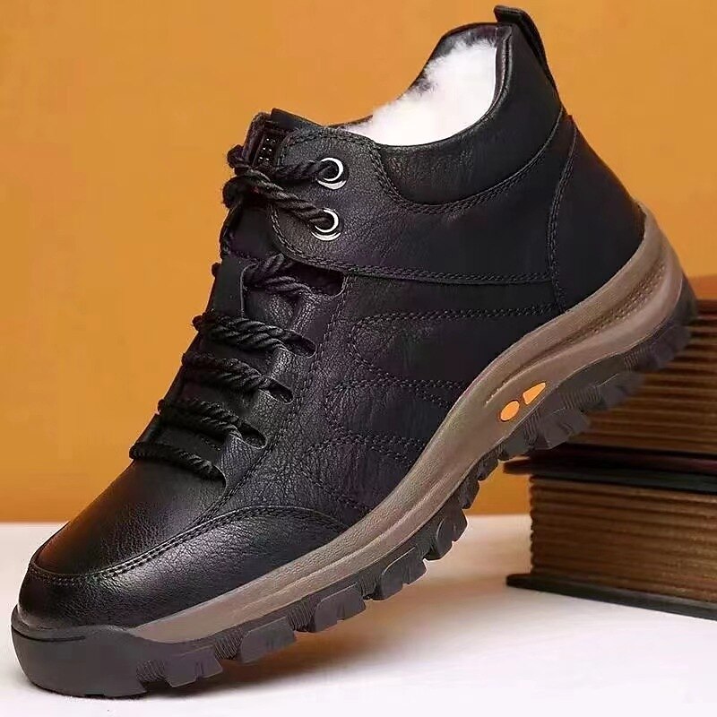 Men's Boots Retro Winter Boots Walking Casual Daily Leather Comfortable Booties / Ankle Boots Loafer Black khaki Spring Fall 2025 - $39.99 –P2
