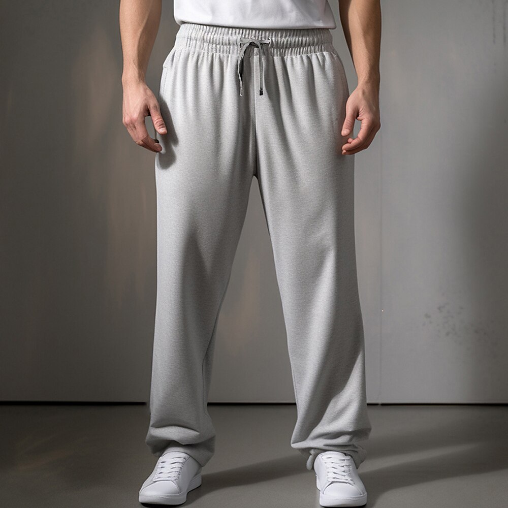 Homens Calças Esportivas Corredores Calça de moletom com pernas largas Calças Bolsos Com Cordão Cintura elástica Tecido Conforto Respirável Ao ar livre Diário Para Noite Moda Casual Preto Cinzento de 2025 por $15.49 –P2