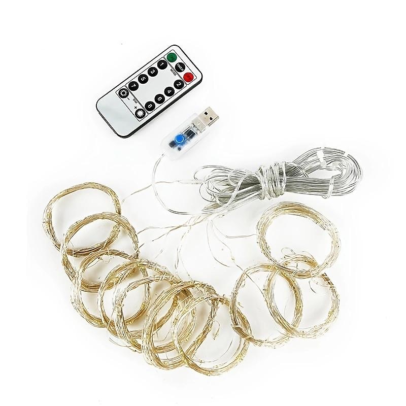 1ks záclonové světlo 300 LED osvětlení okenní řetězové osvětlení vánoční svatební party dekorace, teplá bílá 2025 - $14.99 –P4