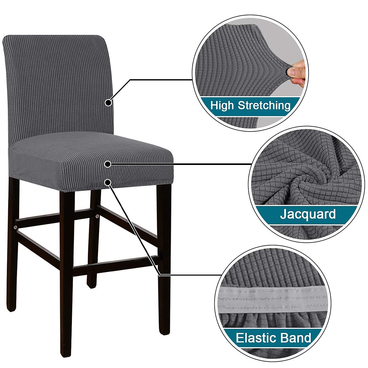 husă scaun de bar stretch scaun de bar husă scaun pub roșu visiniu negru pentru sufragerie cafenea scaun bar husă mobilă detașabilă husă scaun țesătură jacquard cu fund elastic 2025 - $12.49 –P13