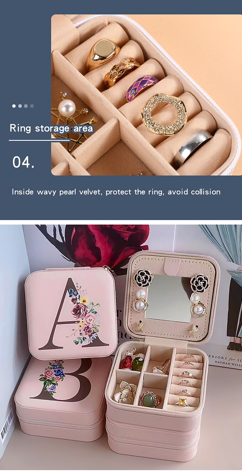 1PC Jewelry Box Waterproof Portable Mini Wearable leatherette PU(Polyurethane) PU Leather For Women's Casual Portable 2025 - $19.99 –P6