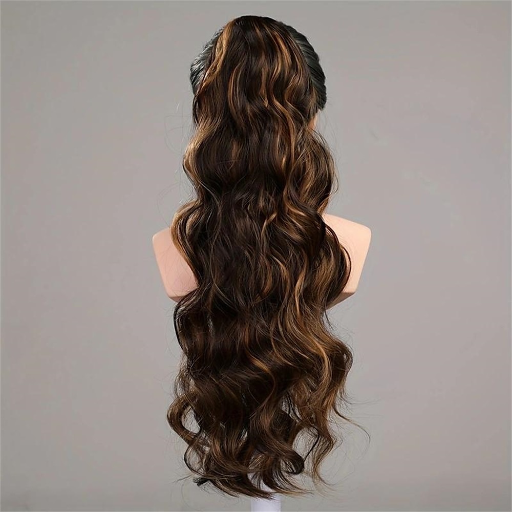 queue de cheval griffe extensions de queue de cheval longues ondulées clip synthétique dans les extensions de cheveux élégant naturel à la recherche d'un usage quotidien de 2025 ? $11.99 –P8