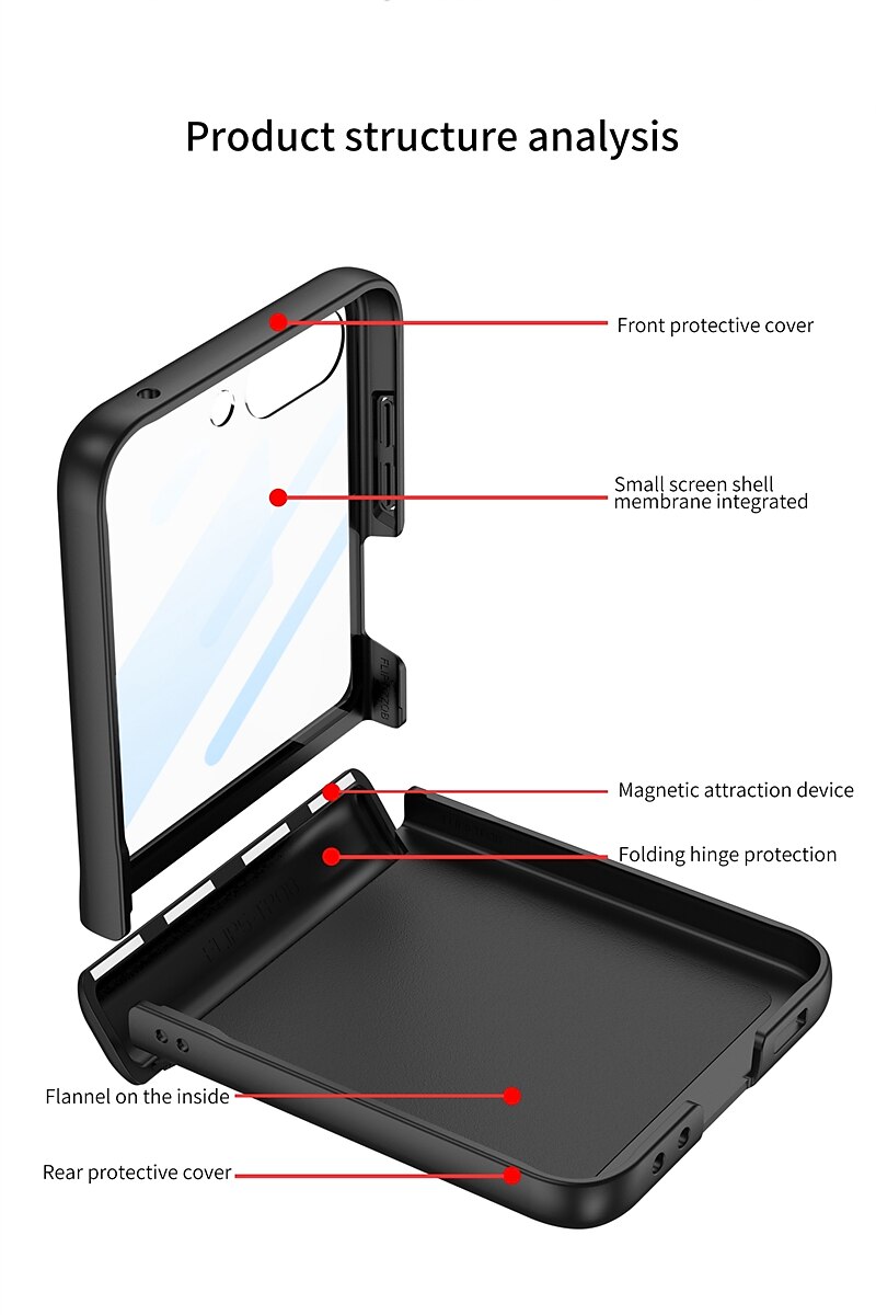 Phone Case For Samsung Galaxy Z Flip 7 Z Flip 6 Z Flip 5 Back Cover with Screen Protector Magnetic Ultra Thin PC 2025 - $28.99 –P5