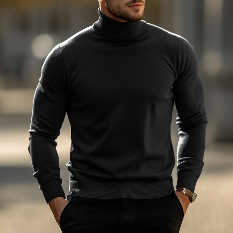 Per uomo Maglione di Natale Maglioni di Natale Dolcevita Maglione per le feste Maglione A Coste Maglia Top Regolari Lavorato a maglia Base Semplice Dolcevita Tenere al Caldo Moderno Contemporaneo del 2026 a $20.99 –P6