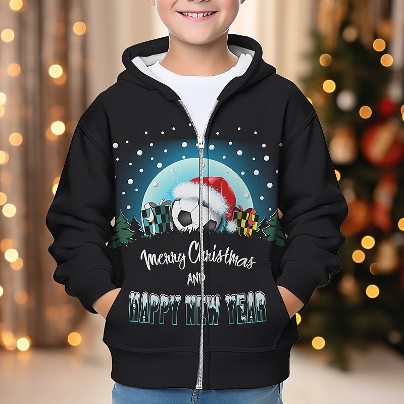 Chico 3D Papá Noel Cada Sudadera Abrigo Abrigos Manga Larga Impresión 3D Otoño Invierno Moda Ropa de calle Fresco Poliéster Niños 3-12 años Exterior Casual Diario Ajuste regular 2025 - $18.49 –P2