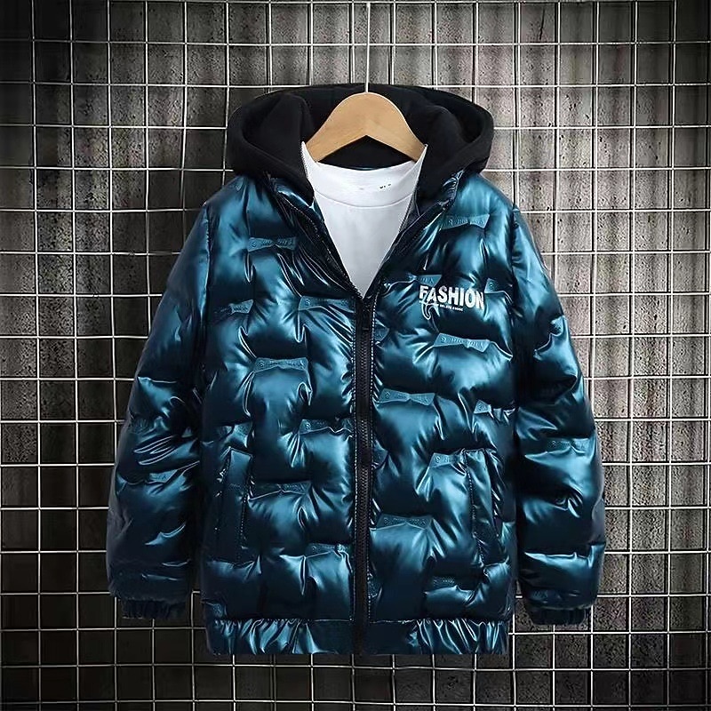 Barn Pojkar Hoodiejacka Ytterkläder Pufferjacka för barn Ensfärgat Långärmad Dragkedja Täcka Utomhus Häftig Dagligen Svart Blå Grå Vår Höst 7-13 år 2025 - $43.99 –P1