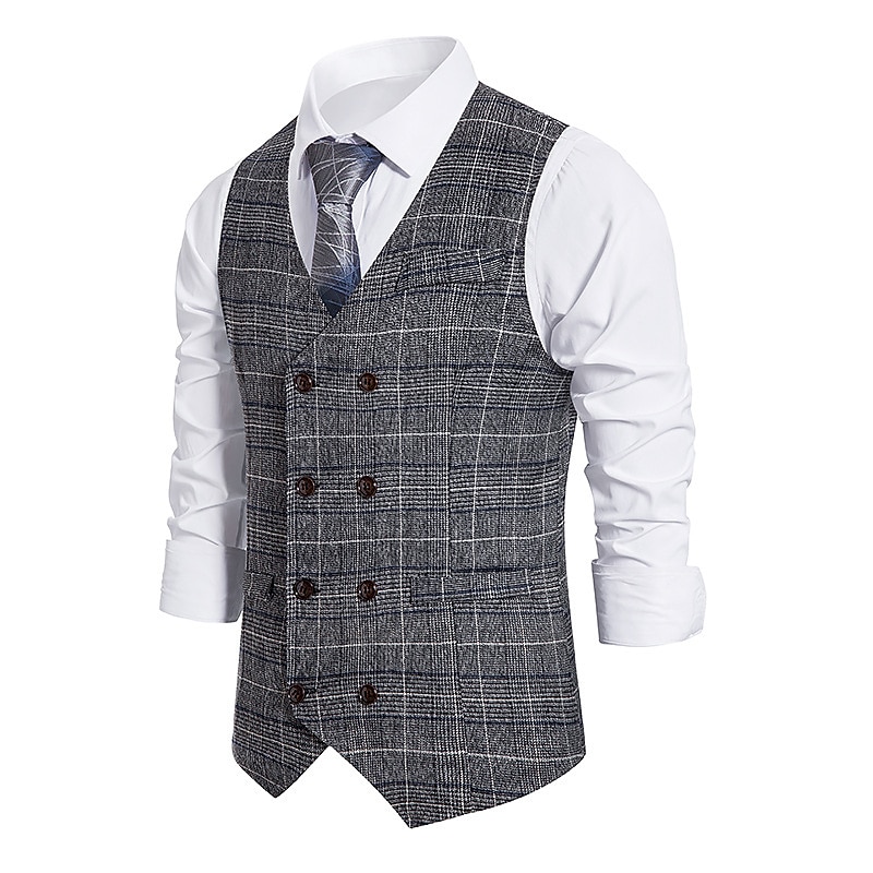 Anos 20 Retro Vintage Inspirado no vintage Roupa Festa a Fantasia Baile de Máscara Fantasias Xadrez Quadrados Sem Colarinho Fantasia Homens Dia Das Bruxas Carnaval Baile de Máscaras dia das Bruxas de 2026 por $50.99 –P10