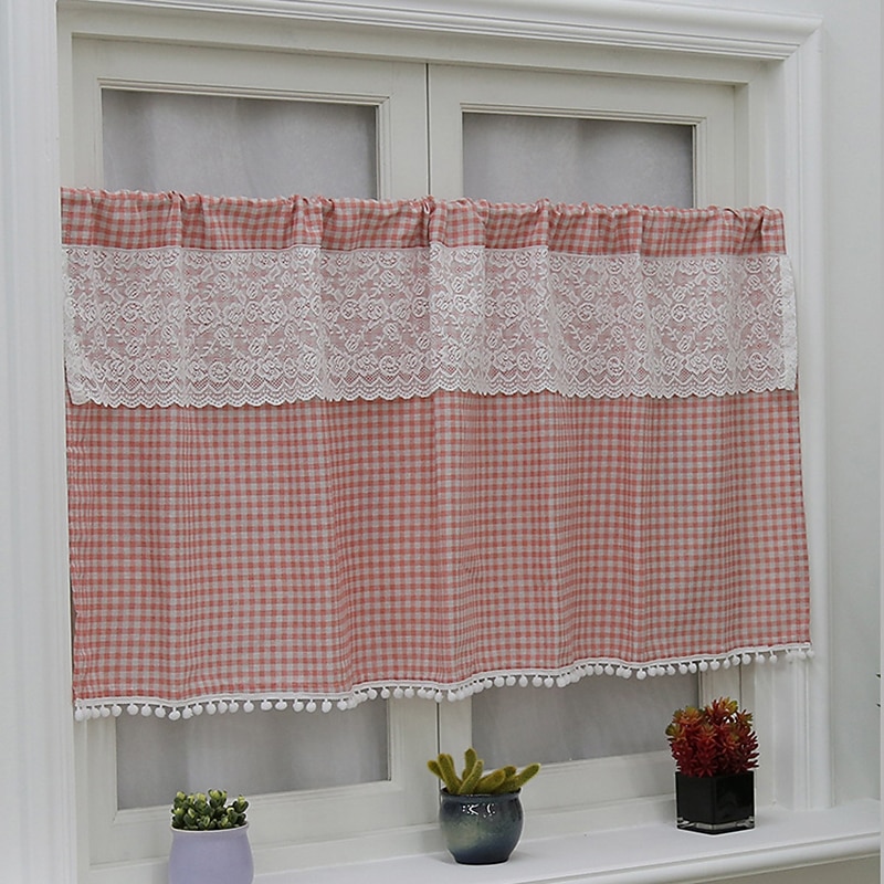 MRTREES Tende da cucina impermeabili con tasca per asta, tende oscuranti corte per camper e bagno, 2 pannelli 75 x 75 cm, beige